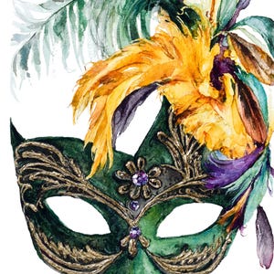 Mardi Gras Art Print | Mardi Gras Painting | Masquerade Art | Mask Painting | Mardi Gras Decor | New Orleans Home Art | NOLA Art Print