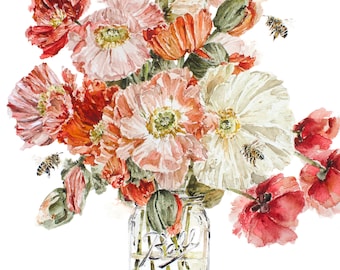 Poppy Painting: California Floral Watercolor Art Print
