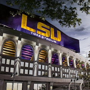 LSU Art Print | Tiger Stadium Painting | Louisiana Art | LSU Wall Art | Death Valley | Louisiana Grad Gift | LSU Football | Purple and Gold