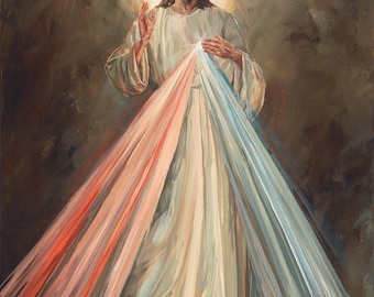 Divine Mercy Print: St. Faustina, Jesus I Trust in You, Catholic Art