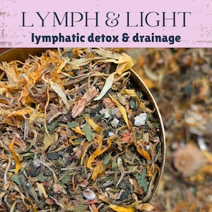 Té de drenaje linfático desintoxicante y depurativo con hierbas, amor de hortelano y ortiga, para el apoyo linfático (hojas sueltas).