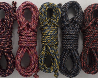Multi-Color Shibari Bondage Rope, 6mm Jute, EACH. Kink/BDSM/suspension/self-bondage/dyed/adult. set/kit/hank in Pink, Purple, Red, ...