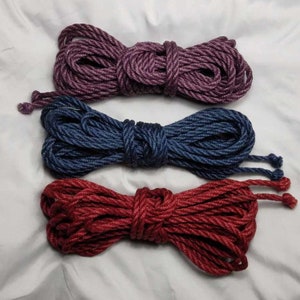 Romantic Red Cotton Bondage Rope  Knotty Desires Twisted Cotton Rope