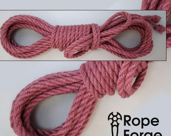 Pink Shibari Bondage Rope, 6mm Jute, EACH. Kink/BDSM/suspension/self-bondage/beginner/adult. Dyed set/kit/hank