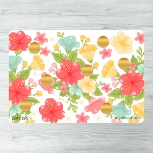 TROPICAL FLOWERS | Scratch Off Savings Challenge | Save 50 | Laminated | A5 Size