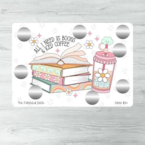 BOOKS & ICED COFFEE | Scratch Off Savings Challenge | Save 50 | Laminated | A5 Size
