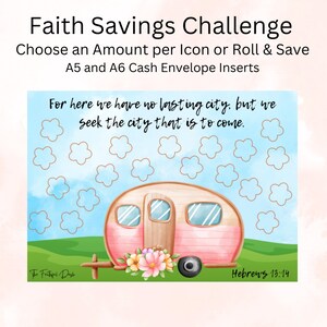 Faith/Scripture Savings Challenge | Temporary Home | A5 and A6 | Budget Printable