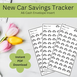 New Car Savings Tracker | Cash Envelope Insert | Budget Printable