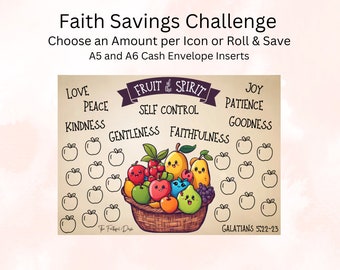 May include: A printable chart with a basket of fruit and the words "Fruit of the Spirit" and "Galatians 5:22-23". The chart lists the nine fruits of the spirit: love, joy, peace, patience, kindness, goodness, faithfulness, gentleness, and self-control. Each fruit is represented by a cartoon apple.