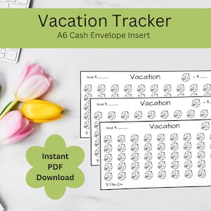 Vacation Savings Tracker | World | Cash Envelope Insert | Budget Printable