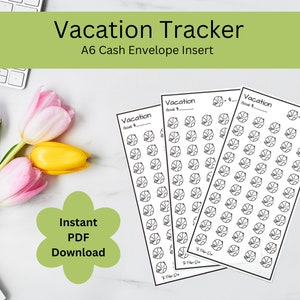 Vacation Savings Tracker | World | Cash Envelope Insert | Budget Printable