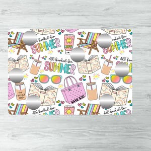 BOOKED FOR SUMMER | Scratch Off Savings Challenge | Save 50 | Laminated | A5 Size