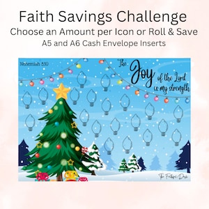 Faith/Scripture Savings Challenge | Joy of the Lord | A5 and A6 | Budget Printable