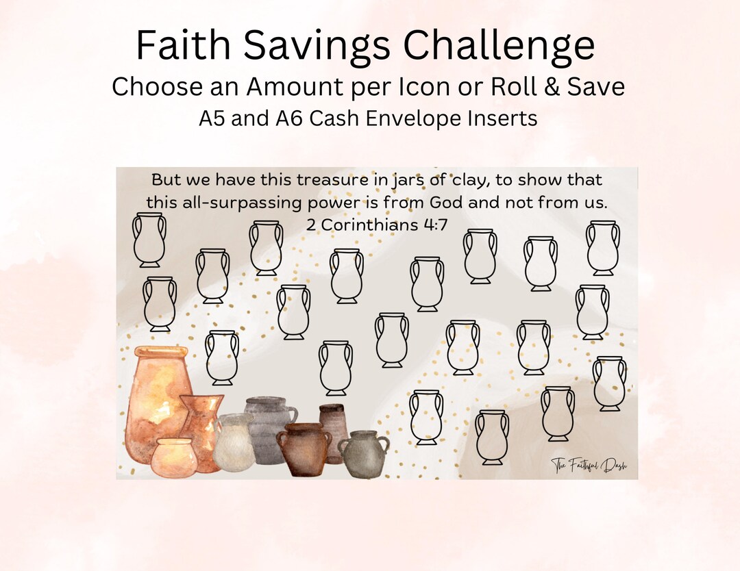 Faith/scripture Savings Challenge | Jars of Clay | A5 and A6 | Budget ...