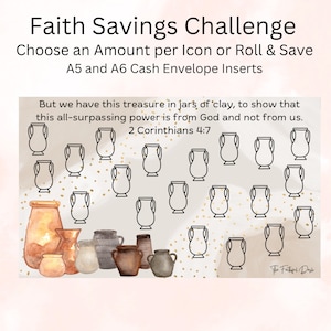 Faith/Scripture Savings Challenge | Jars of Clay | A5 and A6 | Budget Printable