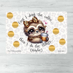 FIRST COFFEE | Scratch Off Savings Challenge | Save 60 | Laminated | A5 Size