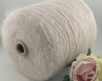 Fluffy Pink-Lilac Yarn on Cone: Viscose Polyamide Blend