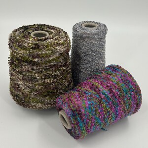 Designer Italian Yarn on Cone, Fantasy Yarn, Specialty Yarn for Crafts, Yarn Tassels, Crochet yarn - 750m/100g - 820yds/3.52oz