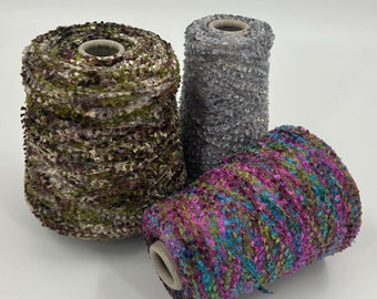 Italian Fantasy Yarn on Cone: Viscose Polyamide Crochet Yarn