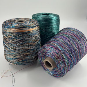 100% Viscose Lace Yarn Cone: Crochet, Knitting Machine Thread (1500m/100g)