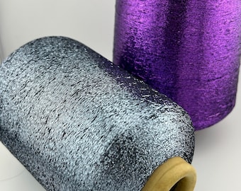 Lurex Yarn on Cone: Purple Silver Blue Metallic Glitter Thread
