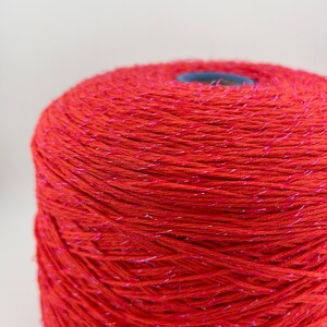 Cotton/Lurex 95/5%- Tshirt Yarn, Cotton yarn, Yarn on Cone, Lurex yarn, Organic Cotton Yarn, DK Cotton Yarn - 320m/100g - 350yds/3.52oz