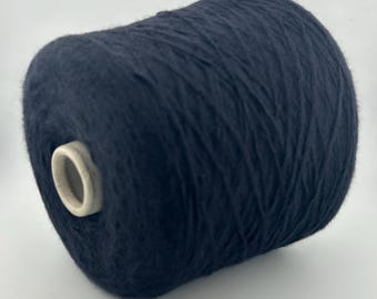 Black Fluffy Cotton Yarn on Cone: Soft Baby Yarn (500m/100g)