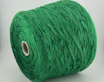 Green Tape Yarn on Cone: Italian Designer Nylon, 240 yds