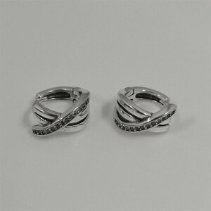 Pandora Crossover Pavé Hoop Earrings