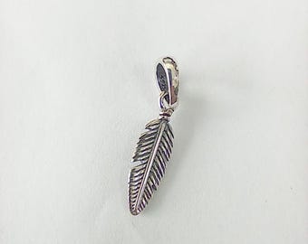 PANDORA Feather Charms S925 Sterling Silver ALE & Free Pouch