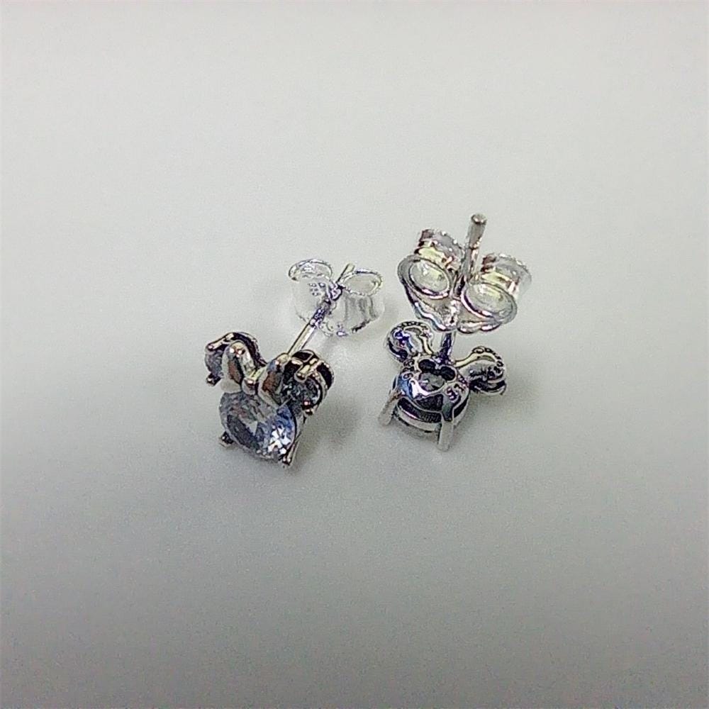 Pandora Mickey Mouse & Minnie Mouse Sparkling Stud Earrings Sterling Silver