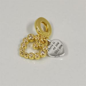 Pandora Sparkling Heart Double Dangle Charm