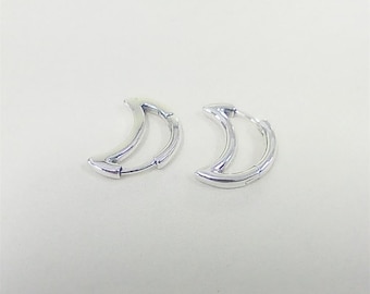 Pandora Moon Hoop Earrings Silver Ale S925
