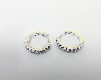 Pandora Sparkling Huggie Hoop Earringss Silver Ale S925