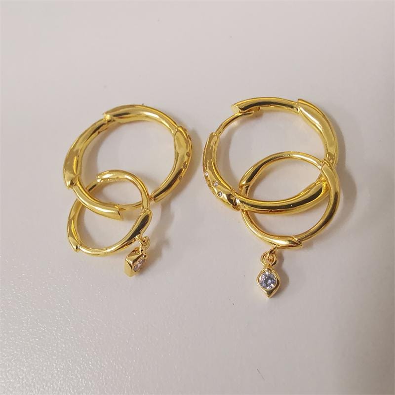Light Weight Gold Plated Simple New Gold Earring Bali Designs In