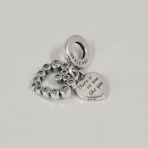 Pandora Sparkling Heart Double Dangle Charm