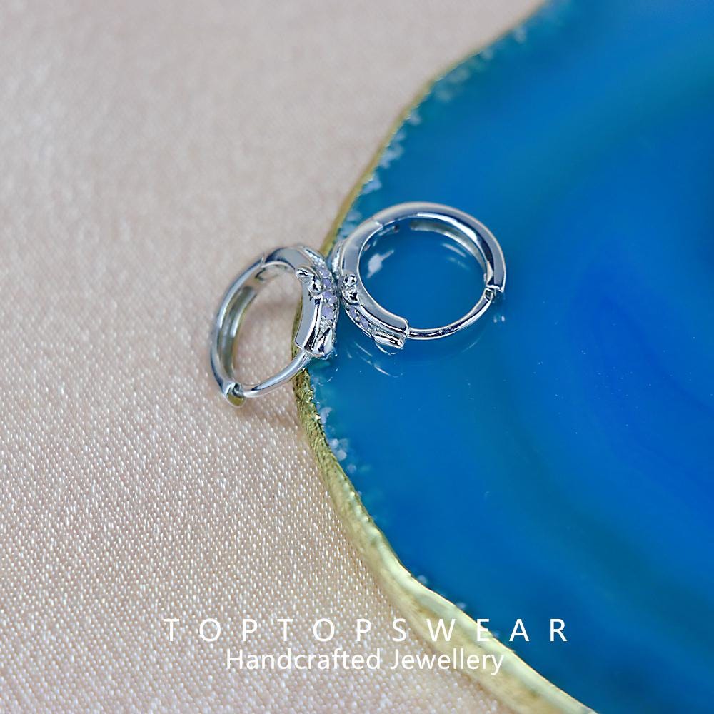 Orecchini in opale blu / Argento Sterling 925, Gioielli in opale rettangolare, Regali per lei, Senza nichel, Senza piombo, Ipoallergenici - Italia