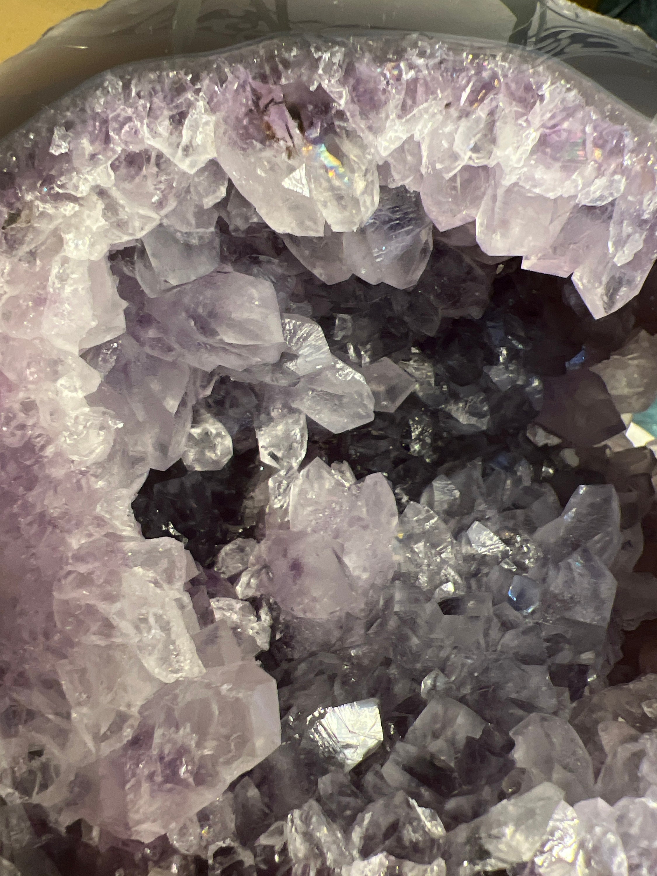 Amethyst Geode: 5 Lbs, Self Standing, Rainbow Inclusions - Etsy