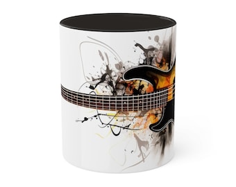 Taza de café con bajo: regalo para amantes de la música, cerámica de 325 ml