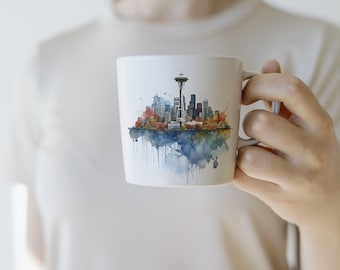 Taza de cerámica con el horizonte de Seattle - 325 ml