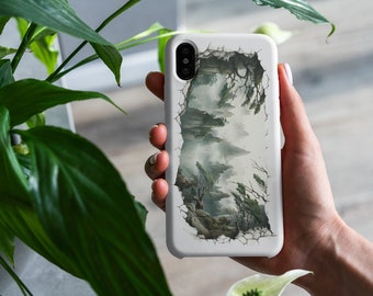 Funda para teléfono con escena de naturaleza montañosa: funda protectora para iPhone y Samsung