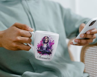 Taza de DJ: Taza de café de cerámica personalizada, regalo para amantes de la música