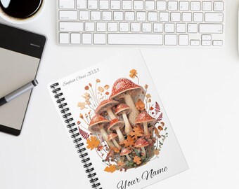 Cuaderno de setas personalizado, cuaderno en espiral - línea reglada, cuaderno personal, cuaderno de setas, diario personalizado, cuaderno de escenas al aire libre