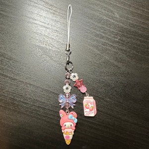 my melo strawberry milk ice cream charm