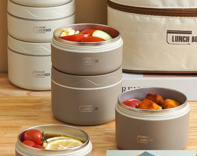 Lunch Box Thermos Food Flask Leakproof Stainless Steel Vacuum Lunch Box Insulated Soup Container with Fork Spoon Chop Sticks Jar Container
