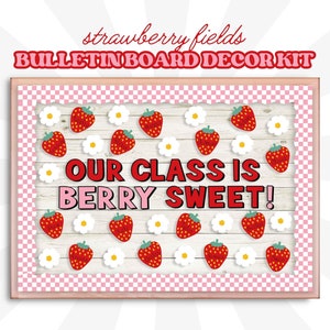 Strawberry Fields Bulletin Board Kit, Summer Classroom Decor Set, Spring, Student, Work, Wow Work Display 1st, 2nd, 3rd, 4th, 5th grade