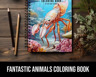 Libro para colorear de animales fantásticos, pasatiempo para niños, páginas para colorear, libro para colorear de animales, bricolaje, parque infantil, páginas para colorear para adultos, imprimible