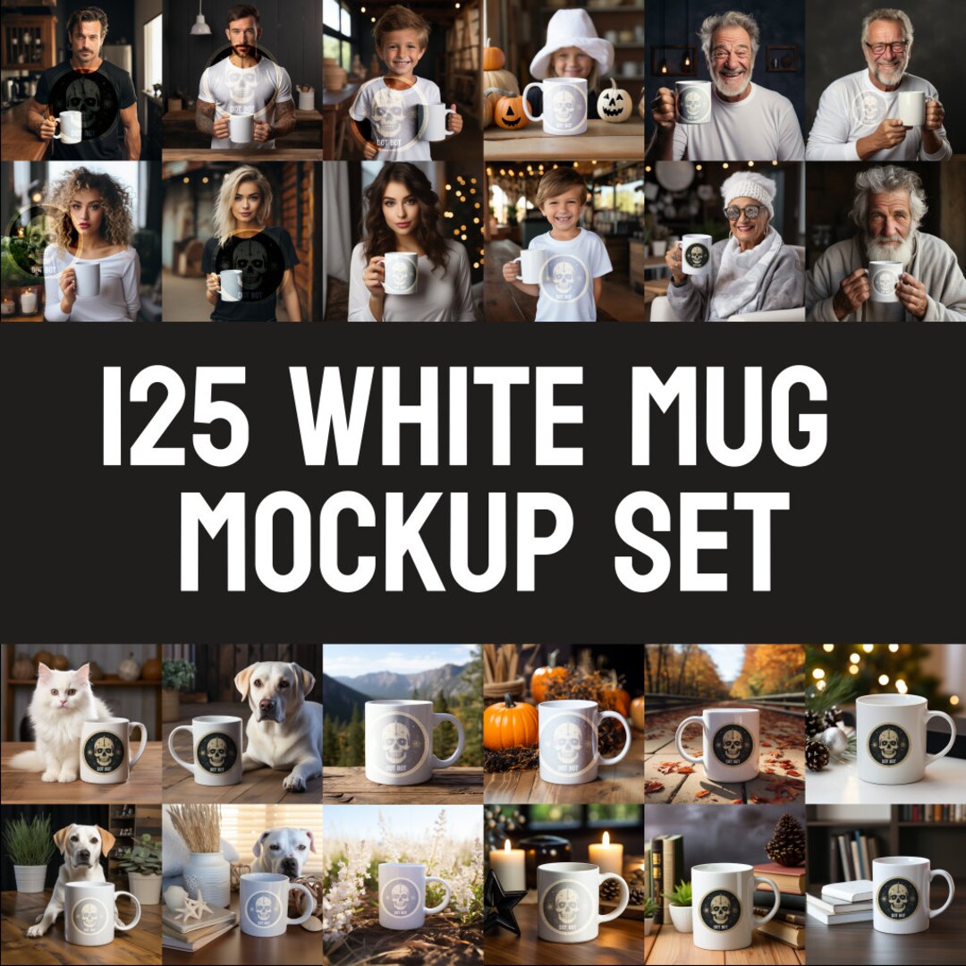 125 White Mug Mockup Set White Mug Mockup White Mug Set Etsy UK