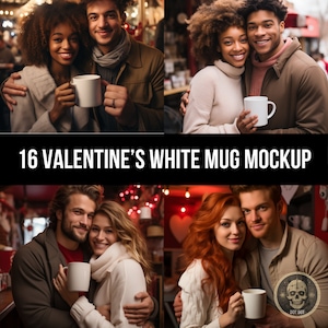 16 VALENTINES MUG MOCKUP | Valentines mug mockup bundle, ceramic mug mockup, white mug mockup, in love mockup, couple mockup set