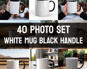 Black and white mug, mockup set, mug mockup bundle, mug mockup, coffee mug mockup, printful mug mockup, digital mockup, mug photo